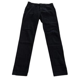 Anthropologie Reiko Pants Women 25 Black Sandy 2 Basic Stretch Slim Straight Leg